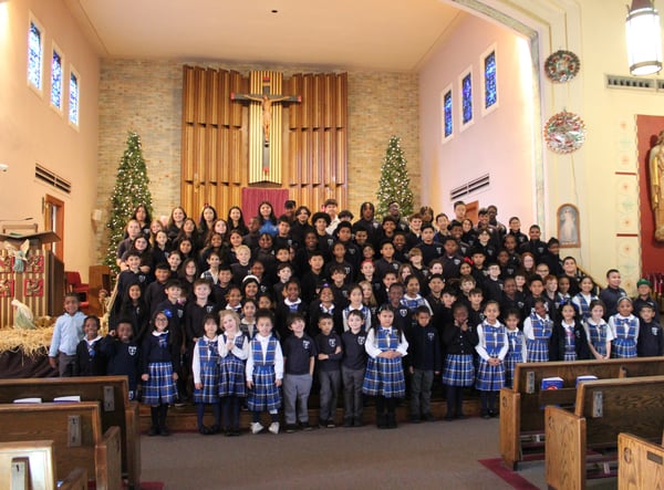 Students at Holy Family Catholic Academy 
